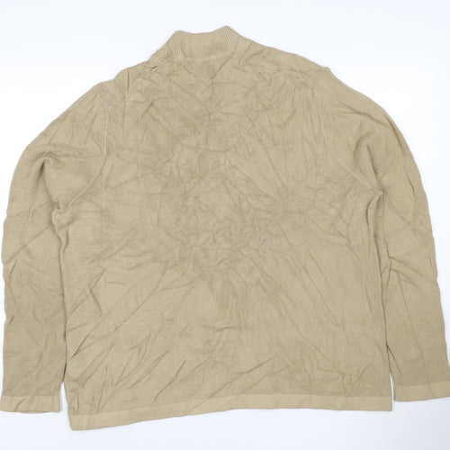 Marks and Spencer Men's Beige 2XL Cotton Modal Crew Neck Jumper