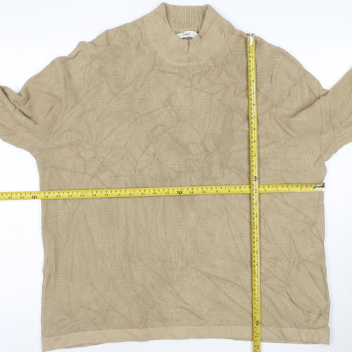Marks and Spencer Men's Beige 2XL Cotton Modal Crew Neck Jumper