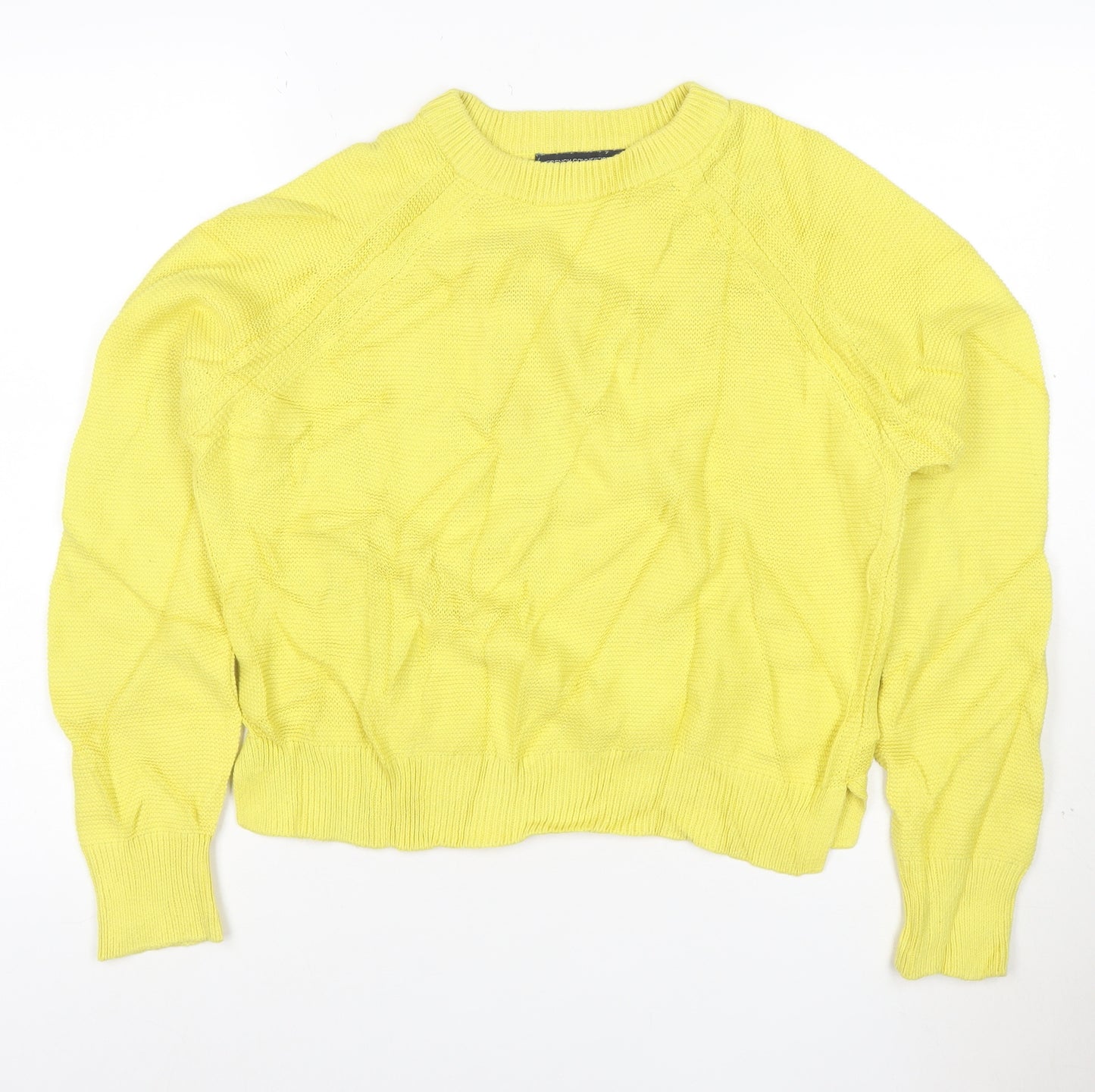 French Connection Women’s Yellow Cotton Crew Neck Jumper M