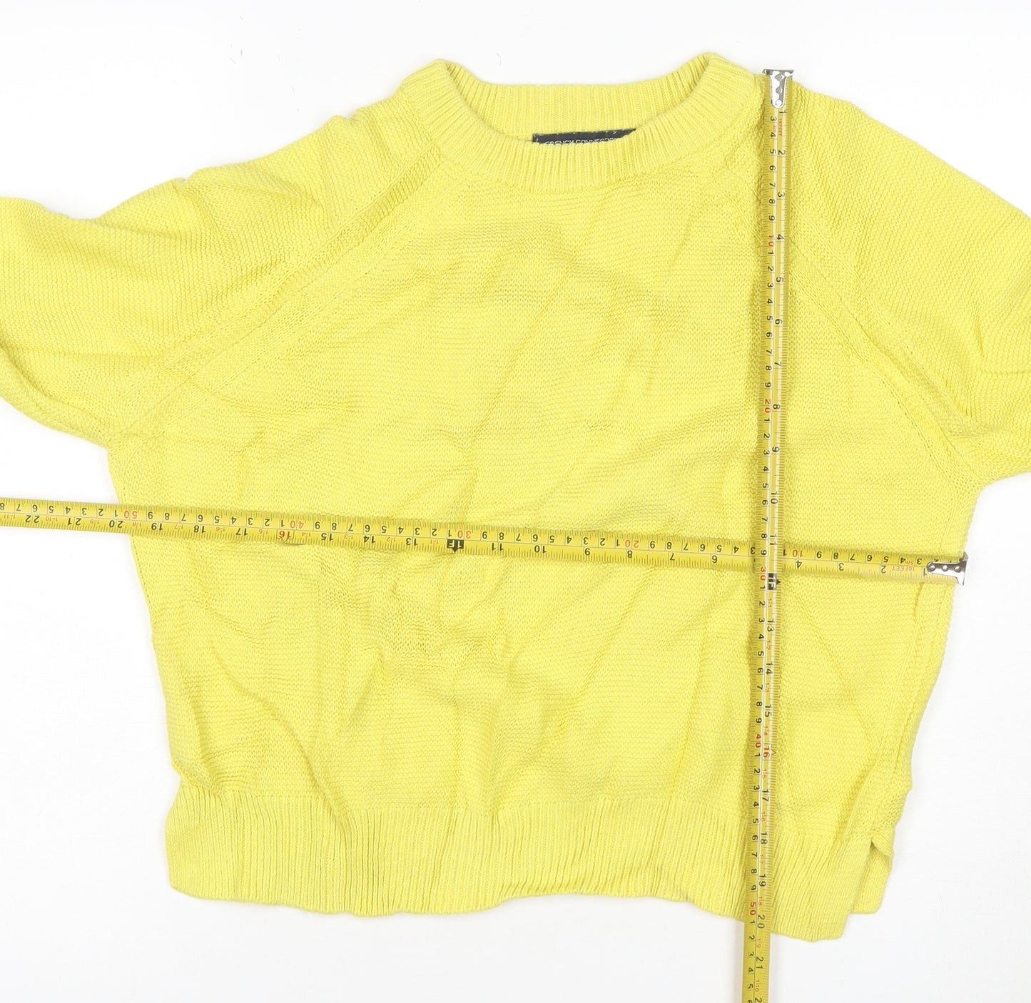 French Connection Women’s Yellow Cotton Crew Neck Jumper M