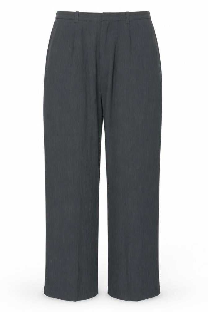 Front view of Simon Daniels Women's Black, size 10, Wide-Leg Polyester Trousers