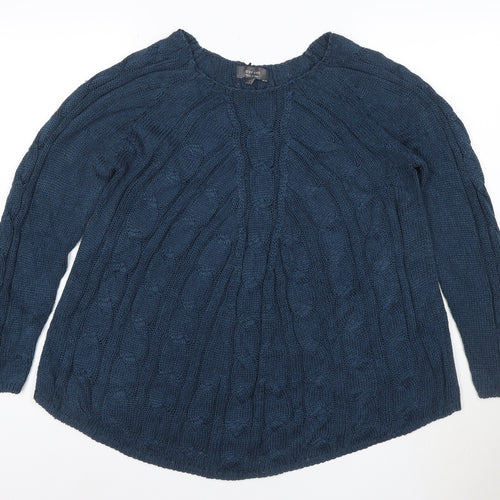 Per Una Women’s Blue Cable-Knit Long Sleeve Jumper Size L