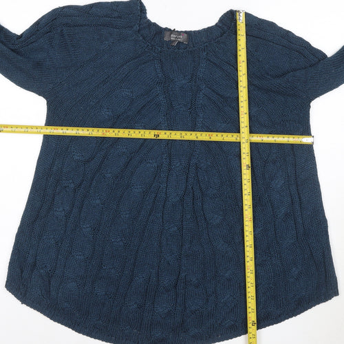 Per Una Women’s Blue Cable-Knit Long Sleeve Jumper Size L