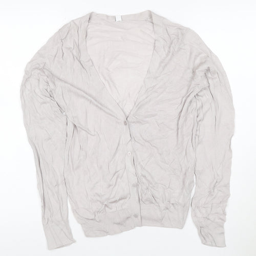 Uniqlo Women Beige M Modal V-Neck Long Sleeve Cardigan