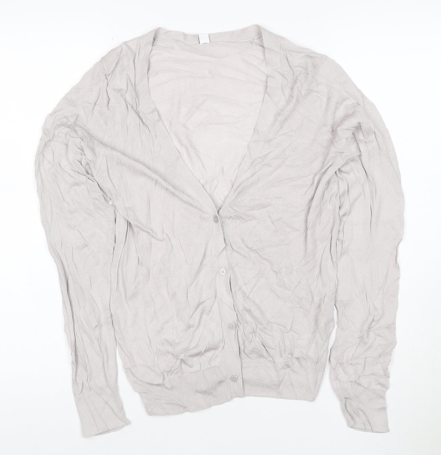 Uniqlo Women Beige M Modal V-Neck Long Sleeve Cardigan