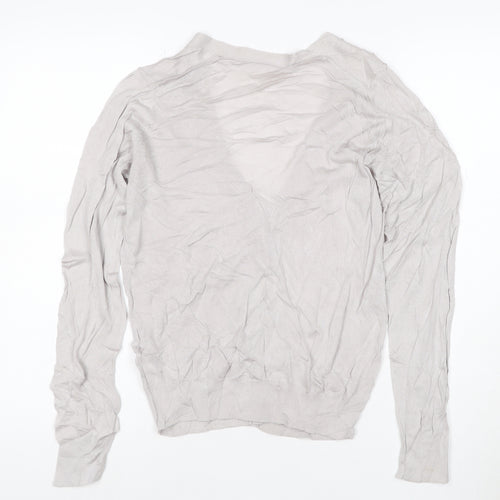 Uniqlo Women Beige M Modal V-Neck Long Sleeve Cardigan