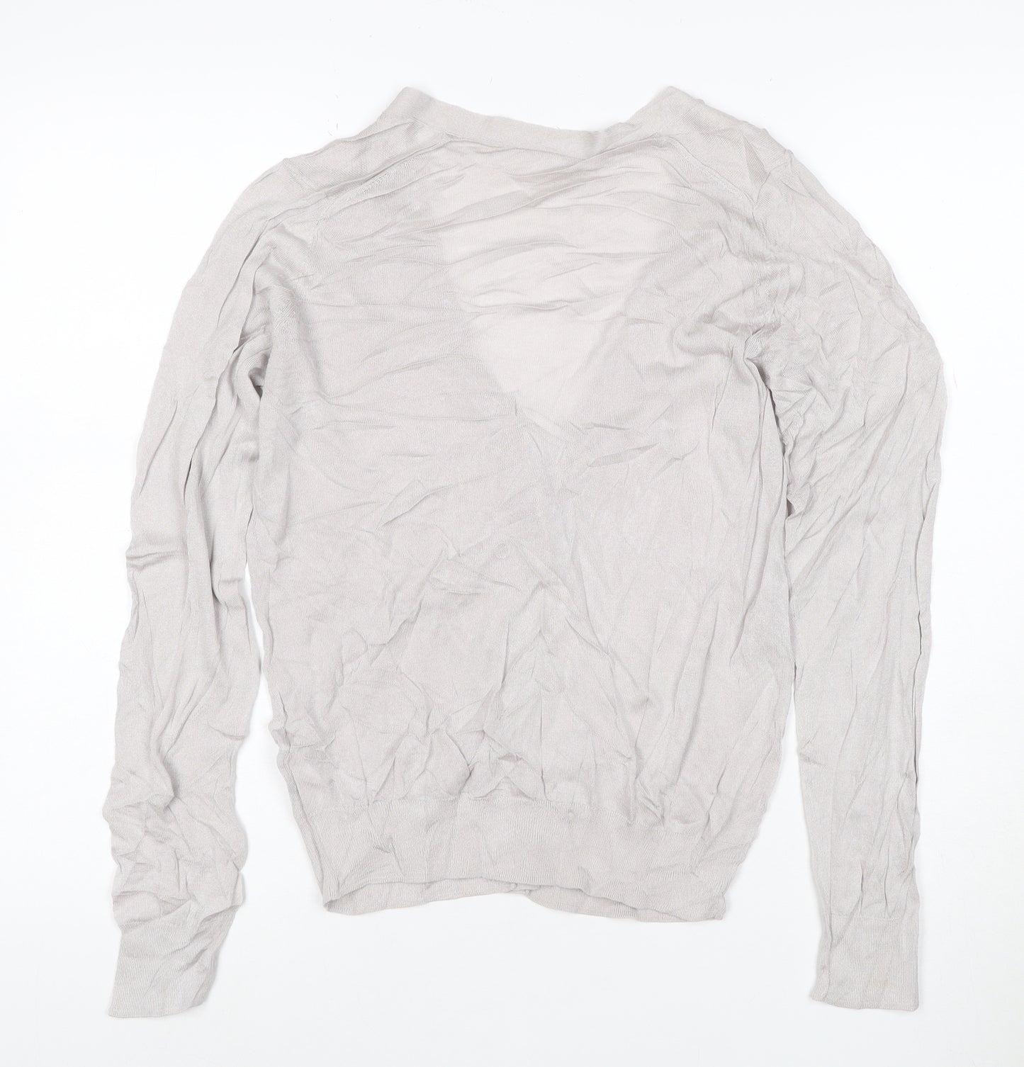 Uniqlo Women Beige M Modal V-Neck Long Sleeve Cardigan
