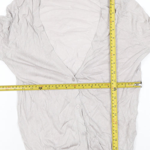 Uniqlo Women Beige M Modal V-Neck Long Sleeve Cardigan