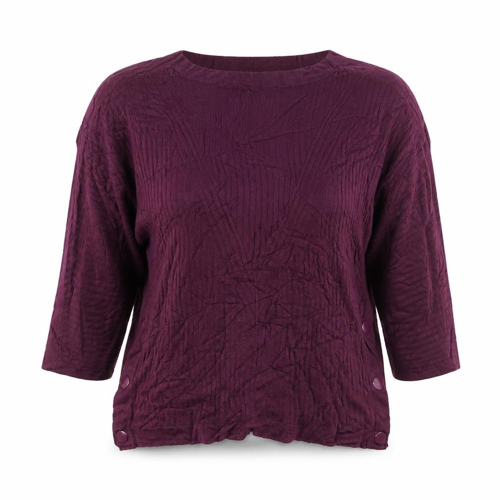 Front view of Marks & Spencer Women Purple 3/4 Sleeve Knit jumper M