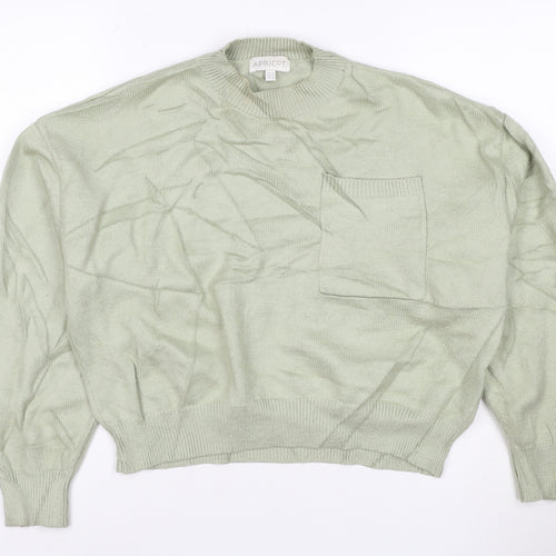 Apricot Women’s Green Crew Neck Relaxed Fit Knit Jumper Size 12