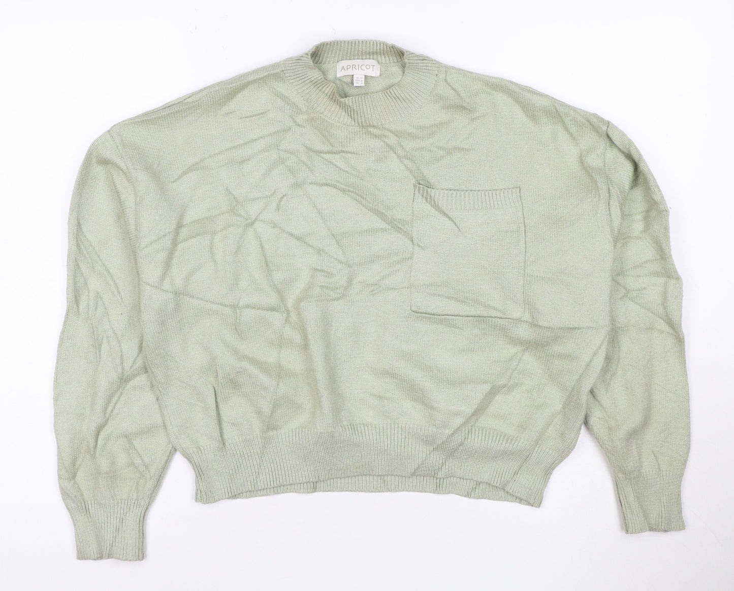 Apricot Women’s Green Crew Neck Relaxed Fit Knit Jumper Size 12