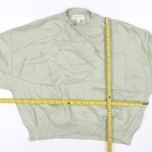 Apricot Women’s Green Crew Neck Relaxed Fit Knit Jumper Size 12
