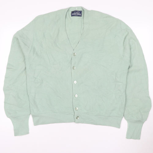 Arnold Palmer Robert Bruce Men's Green L V-Neck Button Cardigan