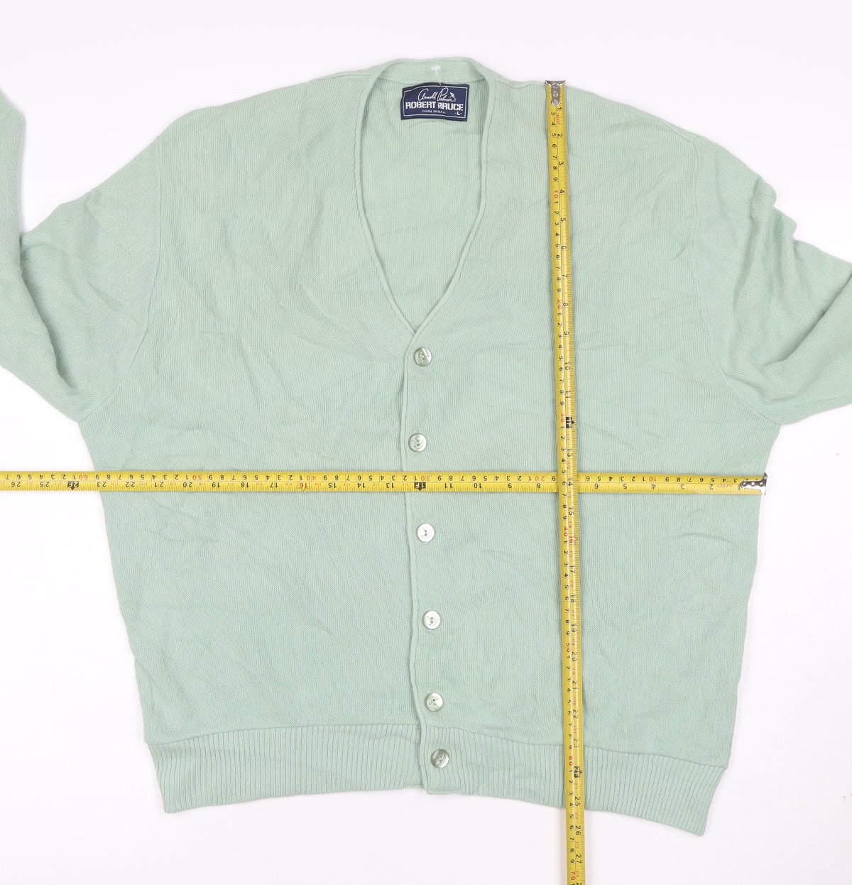 Arnold Palmer Robert Bruce Men's Green L V-Neck Button Cardigan