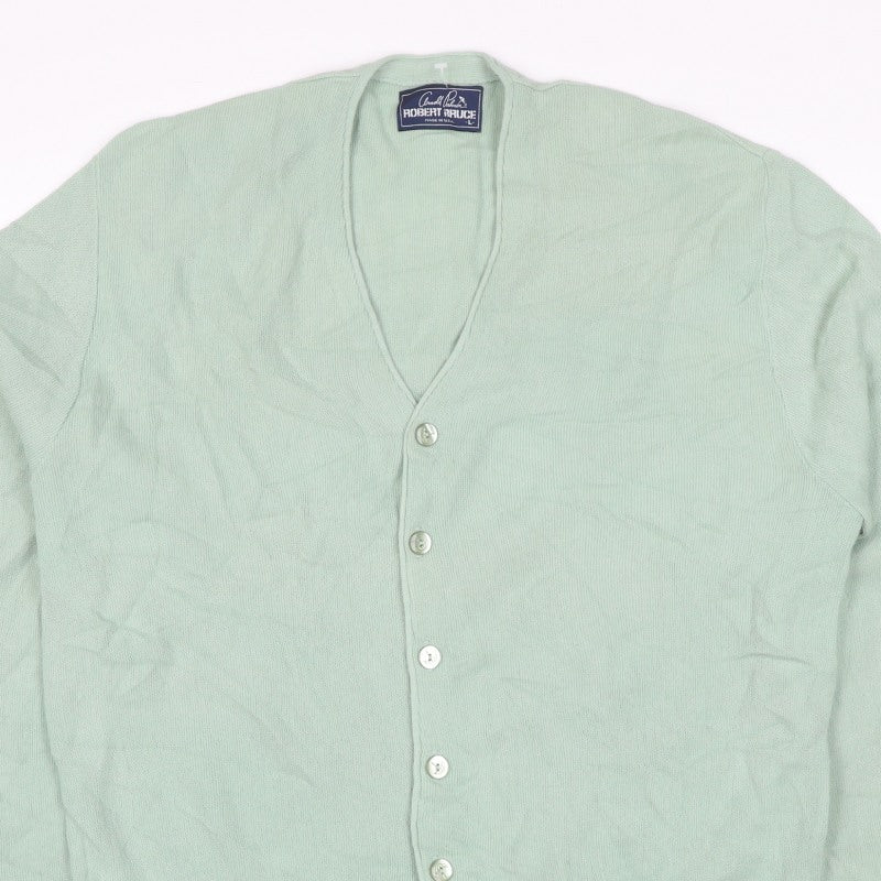 Arnold Palmer Robert Bruce Men's Green L V-Neck Button Cardigan