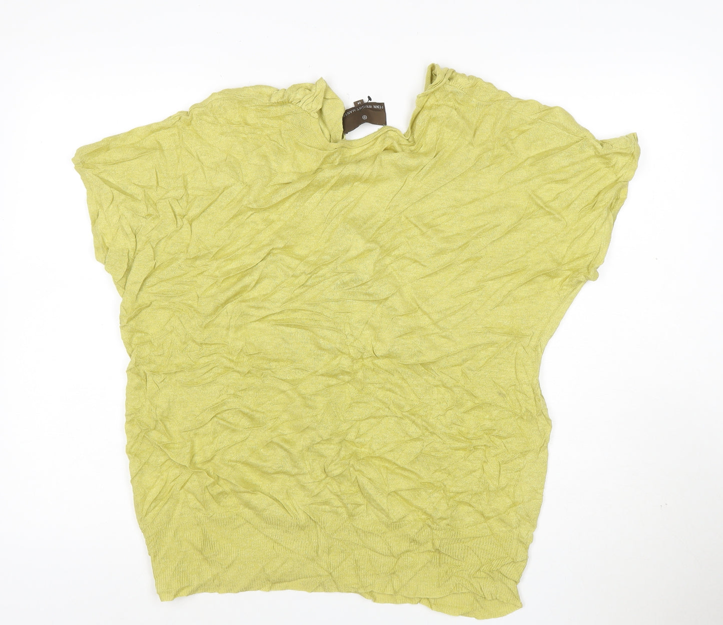 Fenn Wright Manson Women’s Green Linen Blend Tunic Blouse Size 14