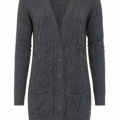 Oasis Women Grey XS Cotton Button Long Sleeve Cardigan