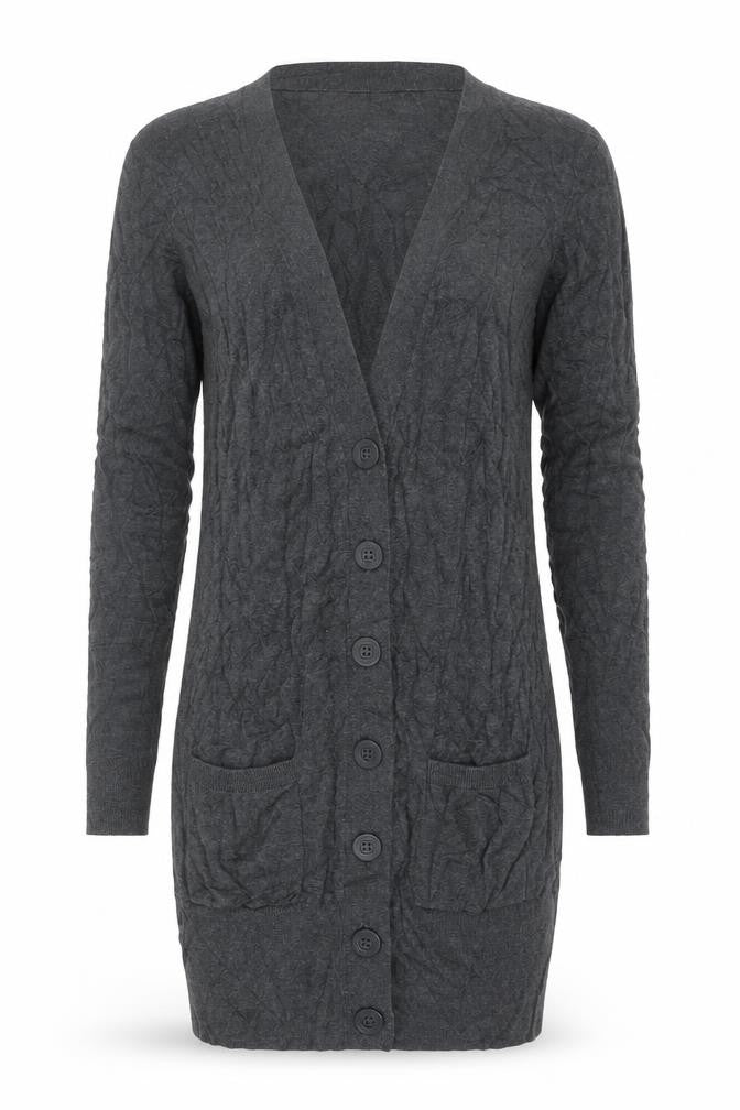 Oasis Women Grey XS Cotton Button Long Sleeve Cardigan
