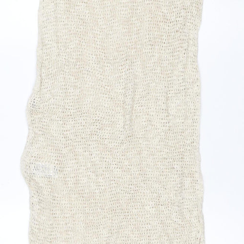 Marks and Spencer Women Beige Knit Linen Blend Sleeveless Shift Dress M