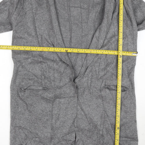 Kilty Paris Women’s Grey Wool Blend Collared Long Cardigan S
