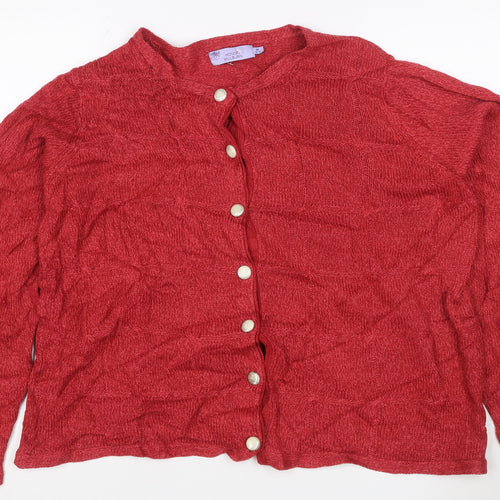Honor Millburn Women's Red Acrylic Button Cardigan Size 14-16