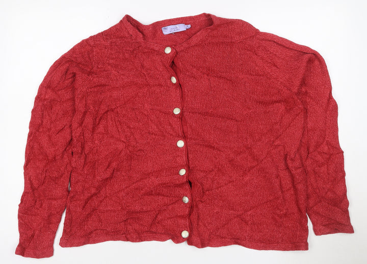 Honor Millburn Women's Red Acrylic Button Cardigan Size 14-16