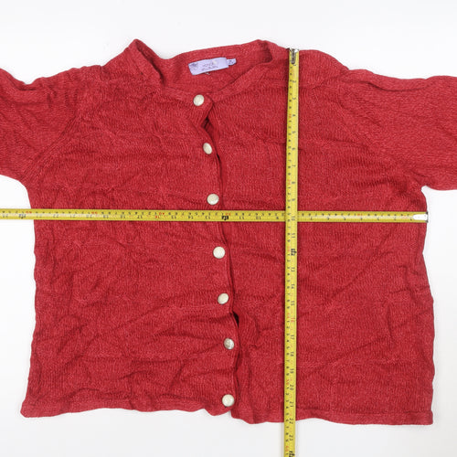 Honor Millburn Women's Red Acrylic Button Cardigan Size 14-16