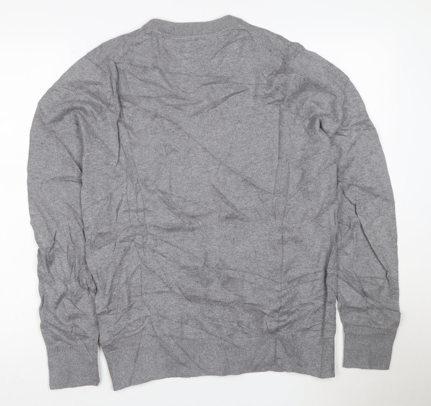 Tommy Hilfiger Men's Grey Cotton Cashmere Crew Neck Jumper Size S