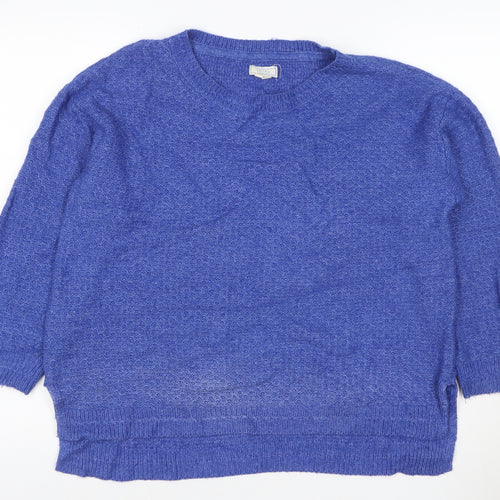 Fat Face Women's Blue Crew Neck Knit Pullover Jumper M
