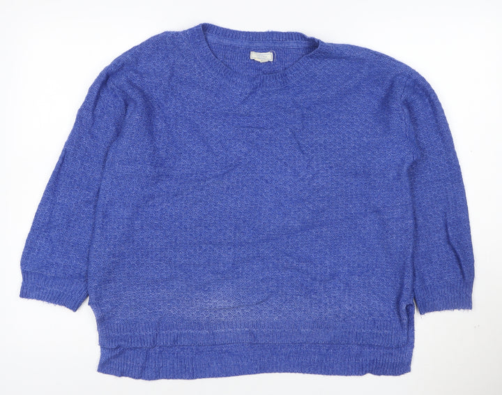 Fat Face Women's Blue Crew Neck Knit Pullover Jumper M