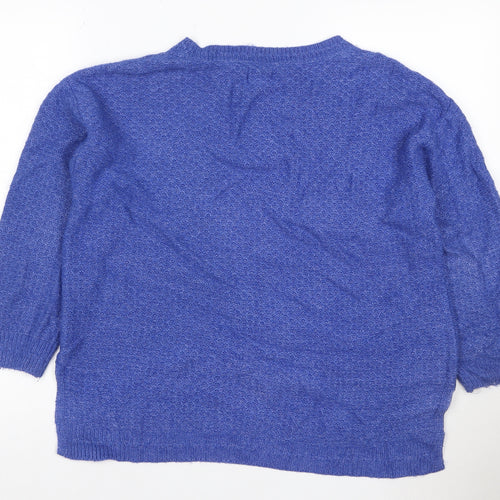 Fat Face Women's Blue Crew Neck Knit Pullover Jumper M