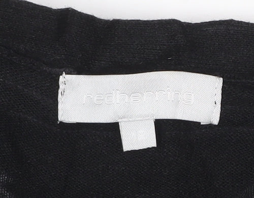 Red Herring Women's Black Ruffle V-Neck Cardigan Size S
