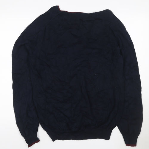 Ben Sherman Men's Blue Cotton Crew Neck Jumper Size L