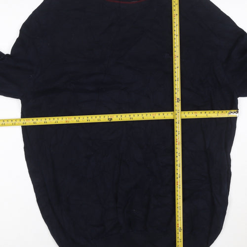 Ben Sherman Men's Blue Cotton Crew Neck Jumper Size L