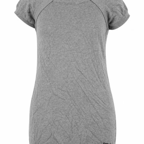 Bench Women Grey XS Knit T-Shirt Dress Cotton Casual