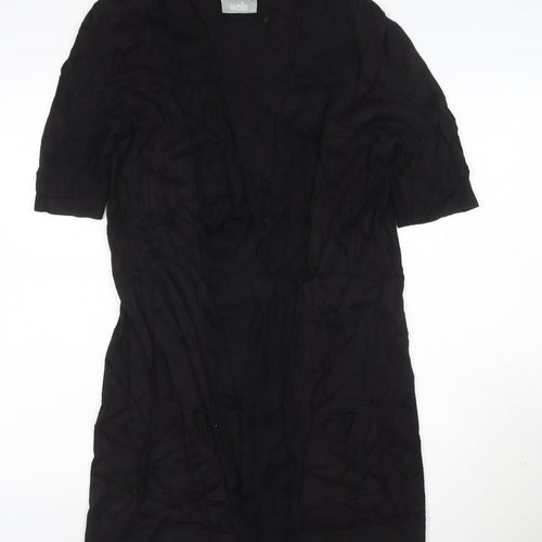 Wallis Womens Black Viscose Cotton Open Front Cardigan M