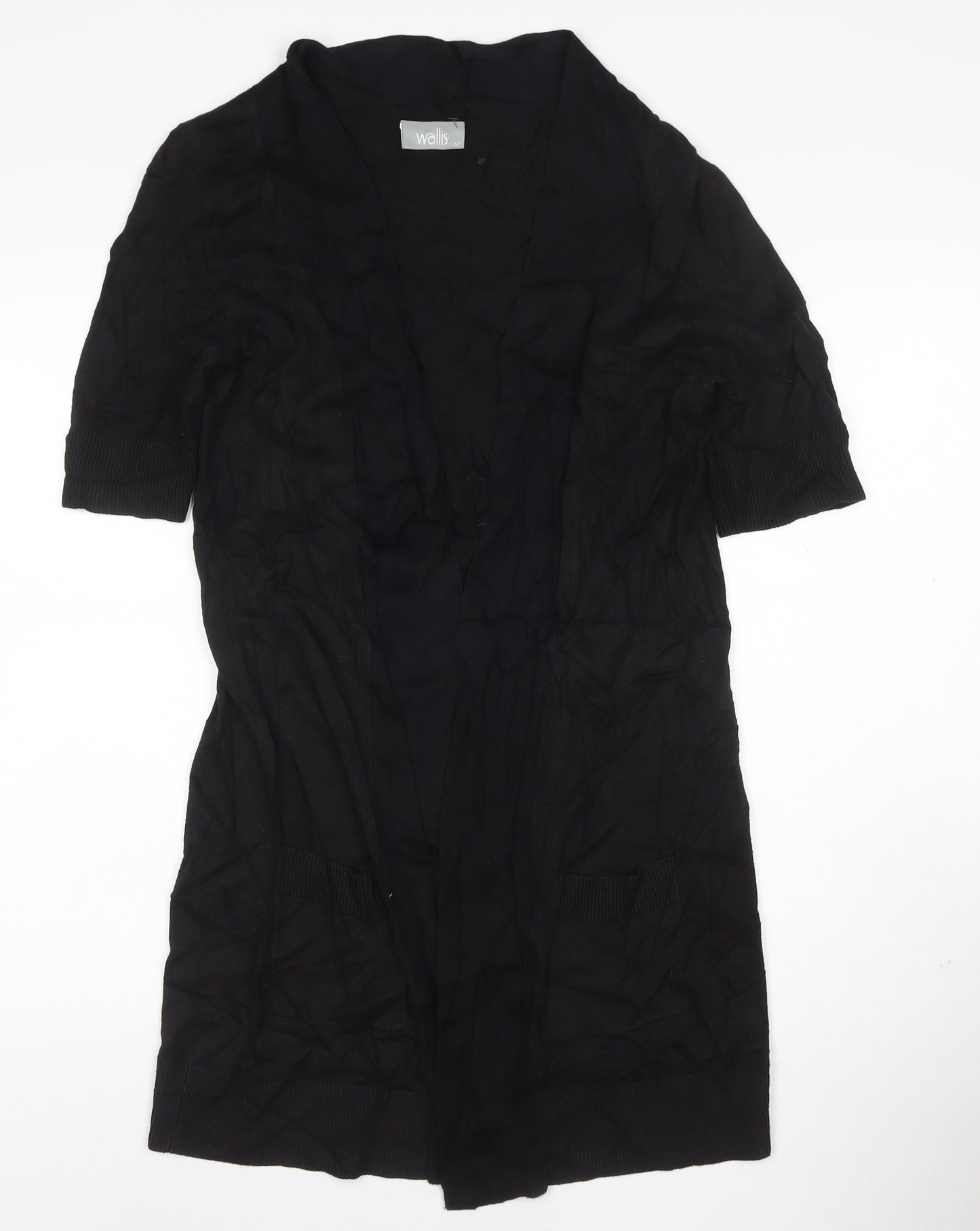 Wallis Womens Black Viscose Cotton Open Front Cardigan M