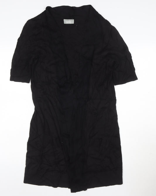 Wallis Womens Black Viscose Cotton Open Front Cardigan M