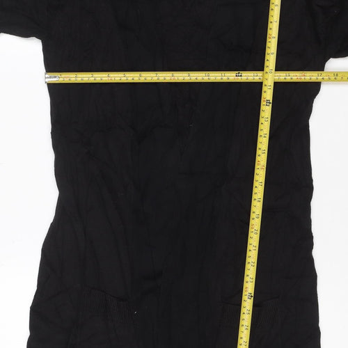 Wallis Womens Black Viscose Cotton Open Front Cardigan M