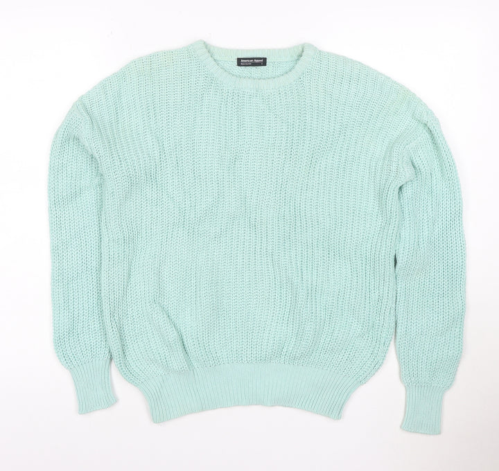 American Apparel Women Green S Chunky-Knit Cotton Jumper