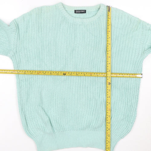 American Apparel Women Green S Chunky-Knit Cotton Jumper