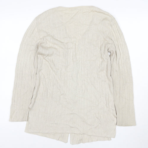 Berkertex Women Beige Knit Long Sleeve V-Neck Cardigan Size 12