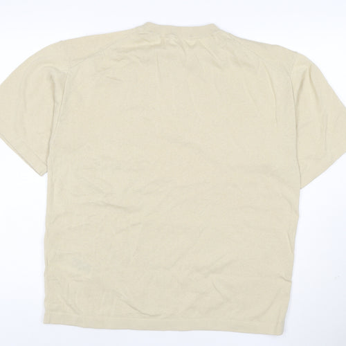 Uniqlo U Men Beige Short Sleeve Crew Neck Cotton T-Shirt M