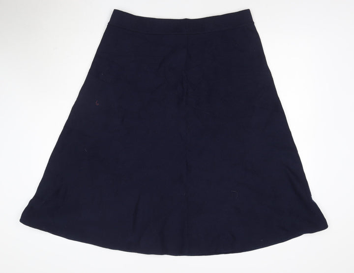 Roman Women Blue A-Line Knee Length Polyester Skirt Size 18