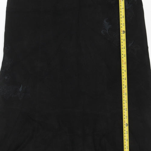 Evie Women Black Size 10 A-Line Stretch Knee Length Skirt