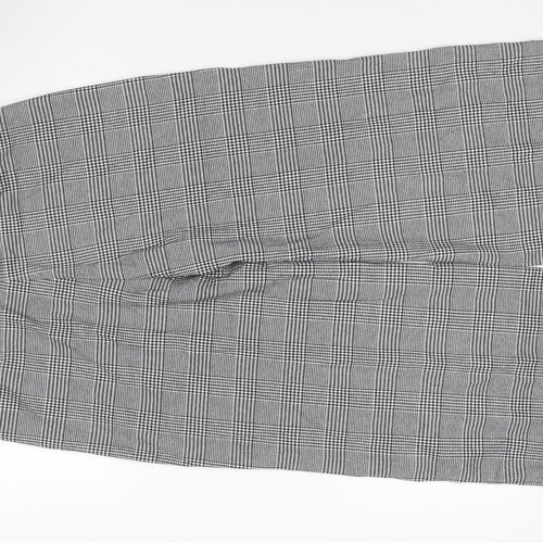 Marks and Spencer Women's Grey Check Wide-Leg Trousers Size 16