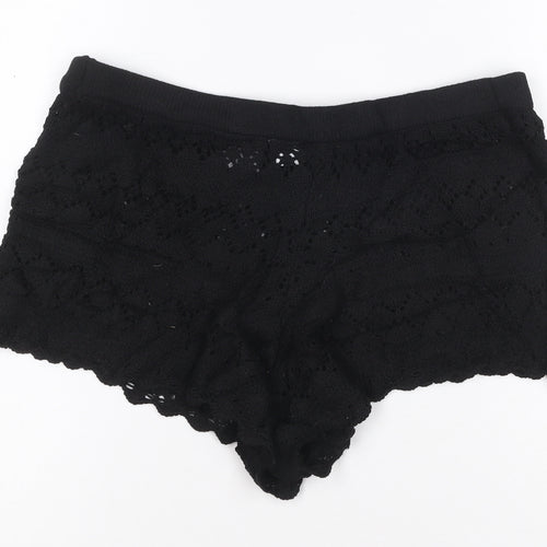 H&M Divided Women's Black Crochet Hot Pants Shorts Size M