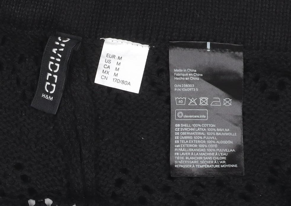 H&M Divided Women's Black Crochet Hot Pants Shorts Size M