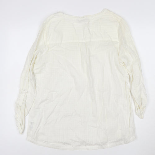 Marks and Spencer Womens Ivory Cotton Tunic Blouse Size 16
