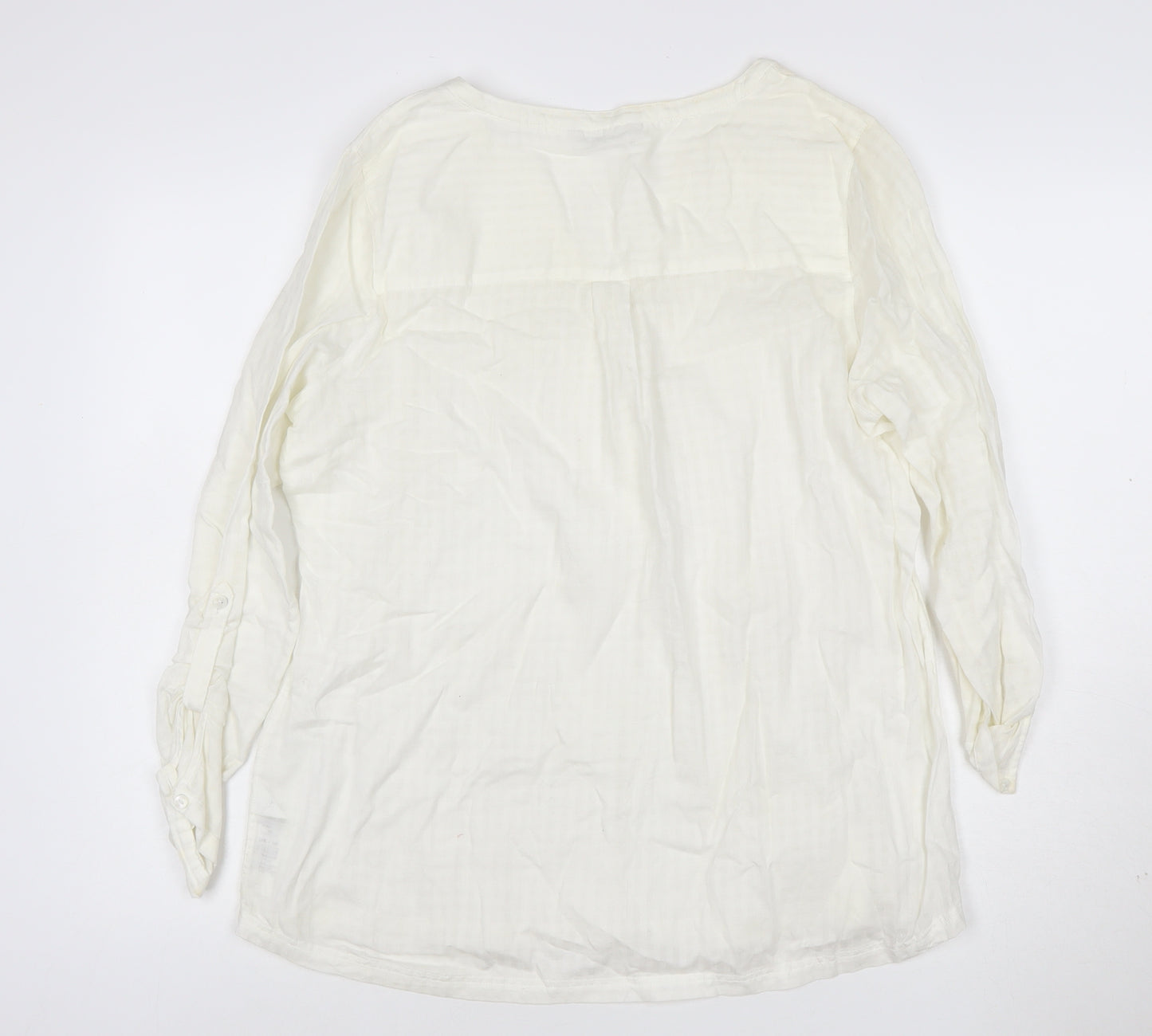 Marks and Spencer Womens Ivory Cotton Tunic Blouse Size 16